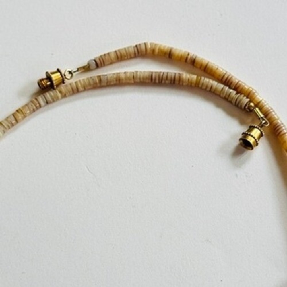 VTG Zuni Necklace beaded Dove bird Abalone Heishi Beads Native American 15.5" - Picture 5 of 7